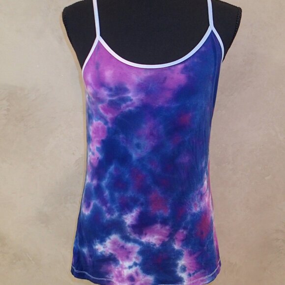 Time And Tru Purple Tie Dye Tank Top Size Medium 8-10 - Picture 1 of 3
